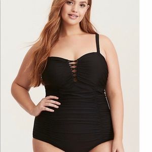 Torrid Black one piece bathing suit